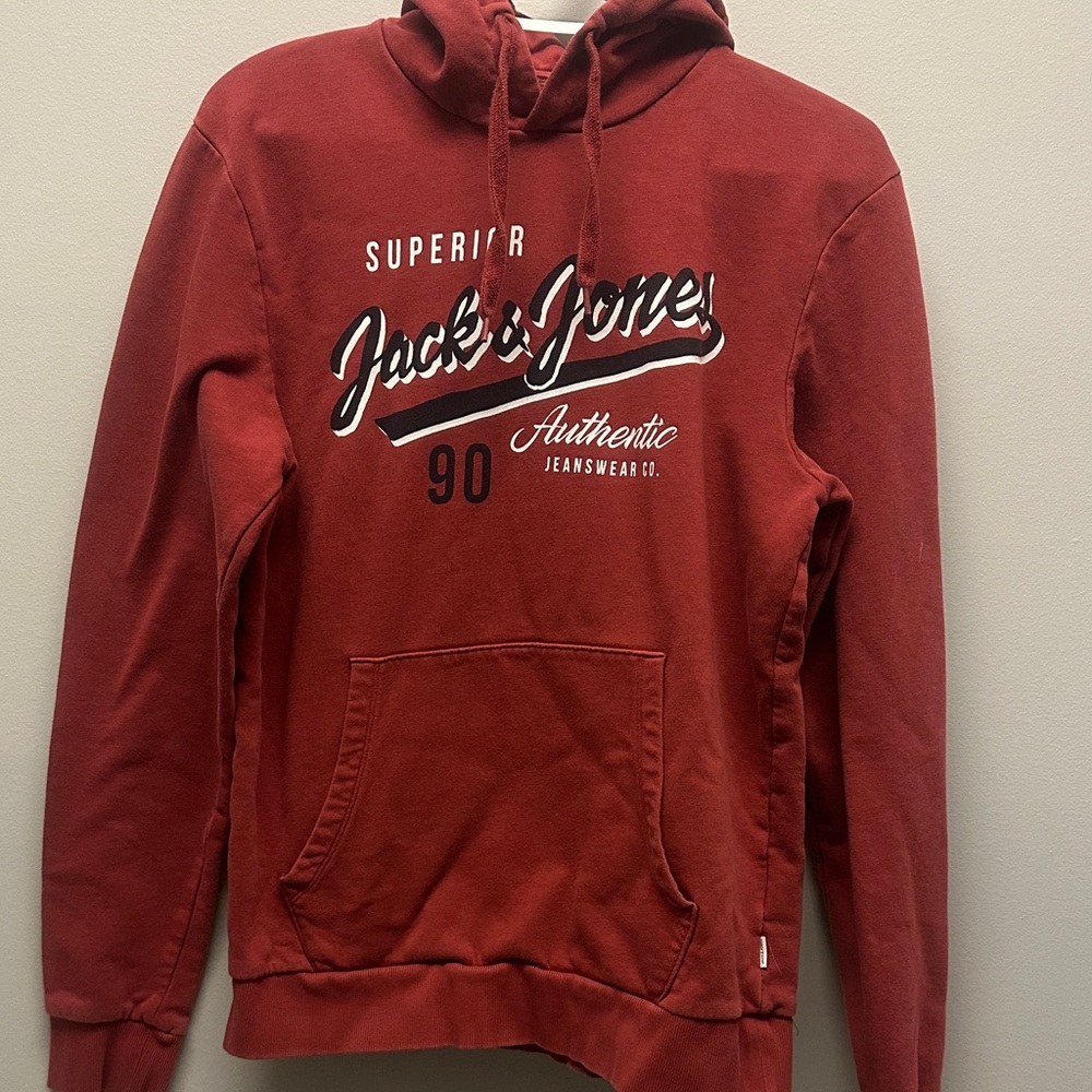 Jack & Jones Authentic Red Hoodie. New condition. Worn once